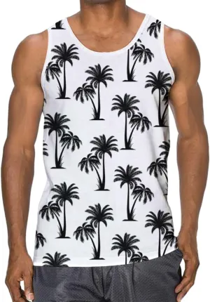 Idgreatim Mens Beach Tank Tops Fashion Graphic Quick Dry Sleeveless Shirt for Beach Workout S-XXL