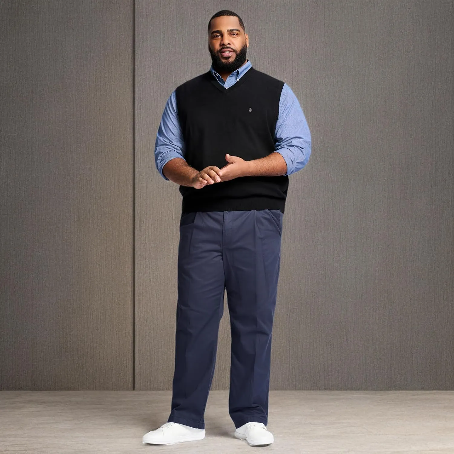 IZOD Men's Big and Tall Premium Essentials V-Neck Sweater Vest