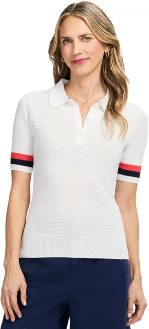 IZOD Women's Short Sleeve Sweater Performance Stretch Golf Collared Polo