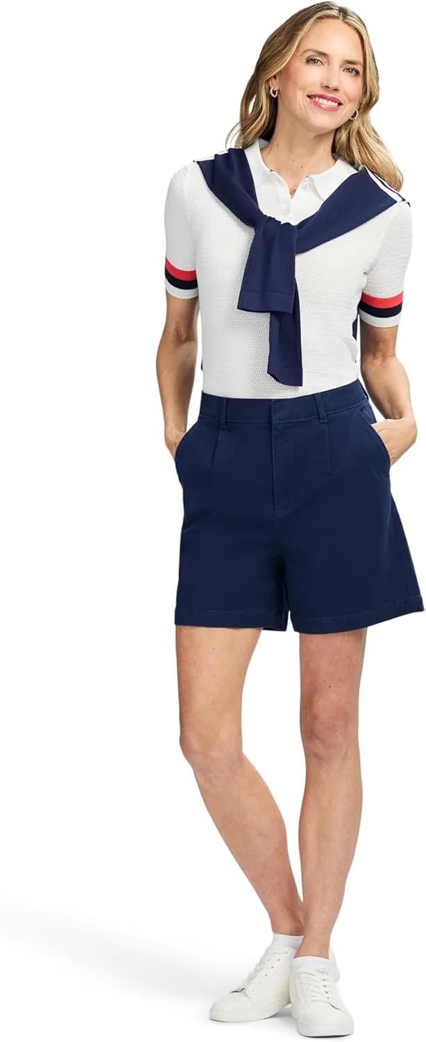 IZOD Women's Short Sleeve Sweater Performance Stretch Golf Collared Polo