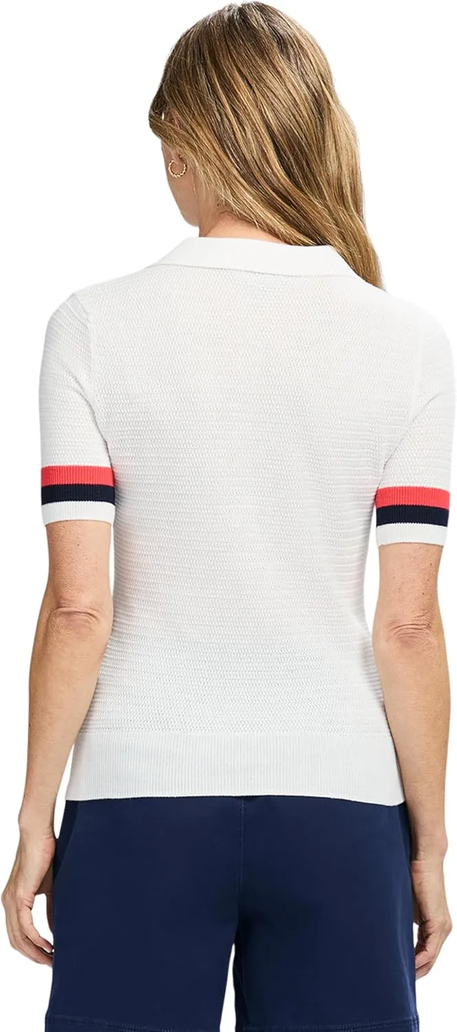 IZOD Women's Short Sleeve Sweater Performance Stretch Golf Collared Polo