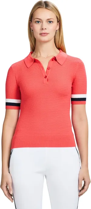 IZOD Women's Short Sleeve Sweater Performance Stretch Golf Collared Polo