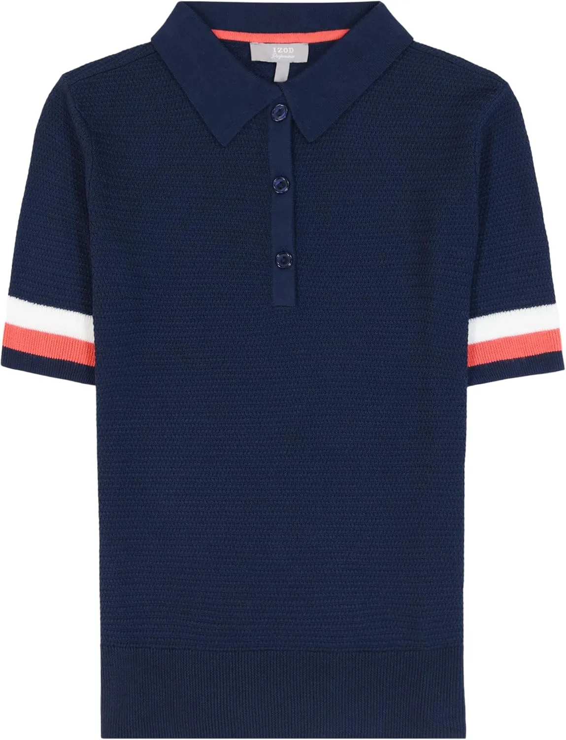 IZOD Women's Short Sleeve Sweater Performance Stretch Golf Collared Polo