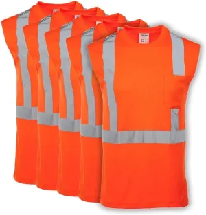 J. J. Keller & Associates, Inc. High Visibility T Shirt for Men, Sleeveless, ANSI Class 2 Type R, Chest Pocket, SAFEGEAR