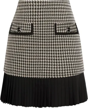 Kate Kasin Women's Casual Plaid High Waist Pleated A-Line Uniform Mini Skirt