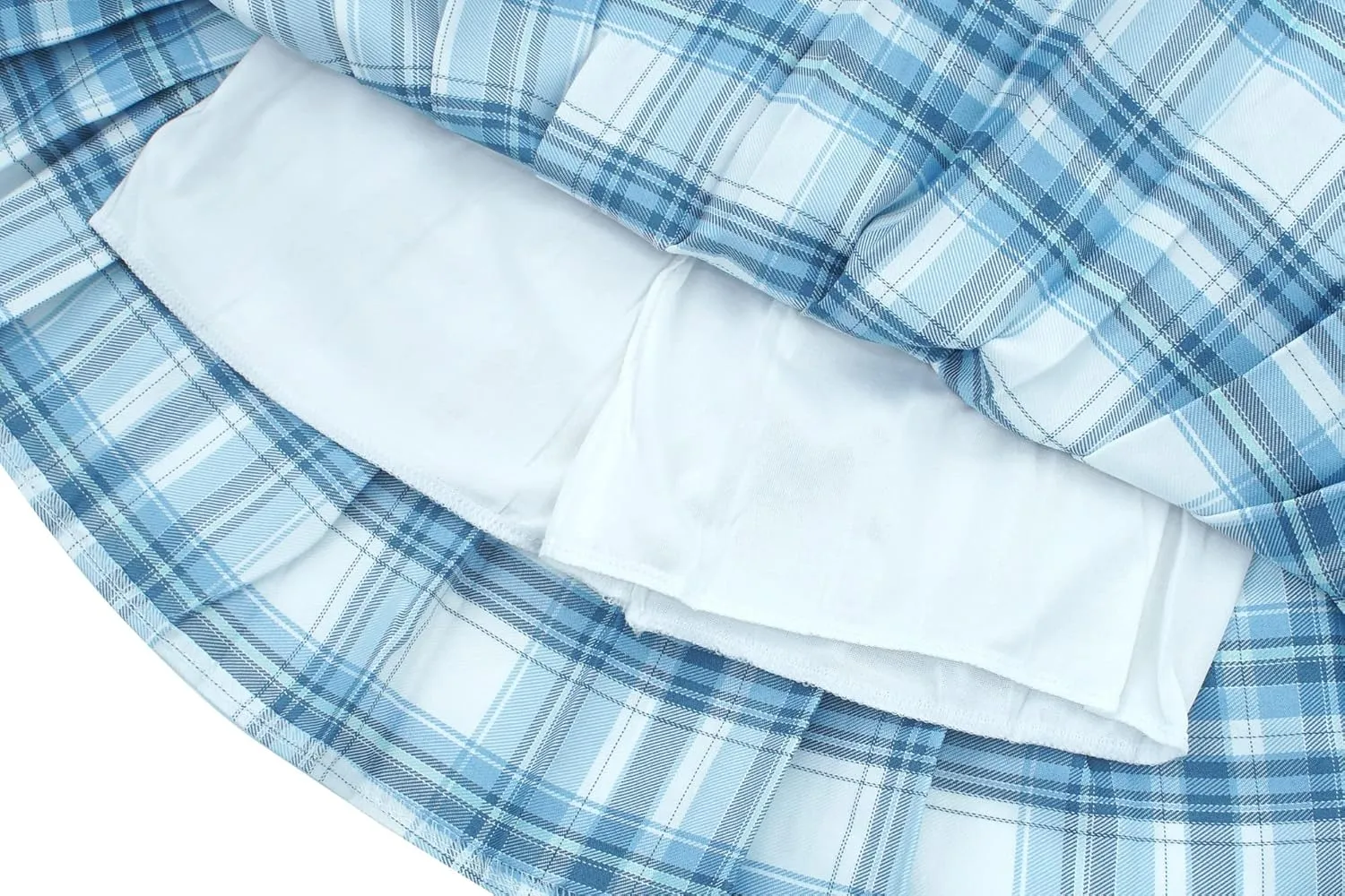 Kids Girls Pleated Plaid Skirt with Inner Shorts Elastic High Waist School Uniform Mini JK Skorts