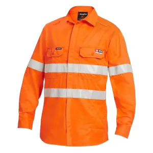 King Gee Shieldtec Lenzing FR Hi-Vis Spliced Open Front Taped Shirt (K84001)