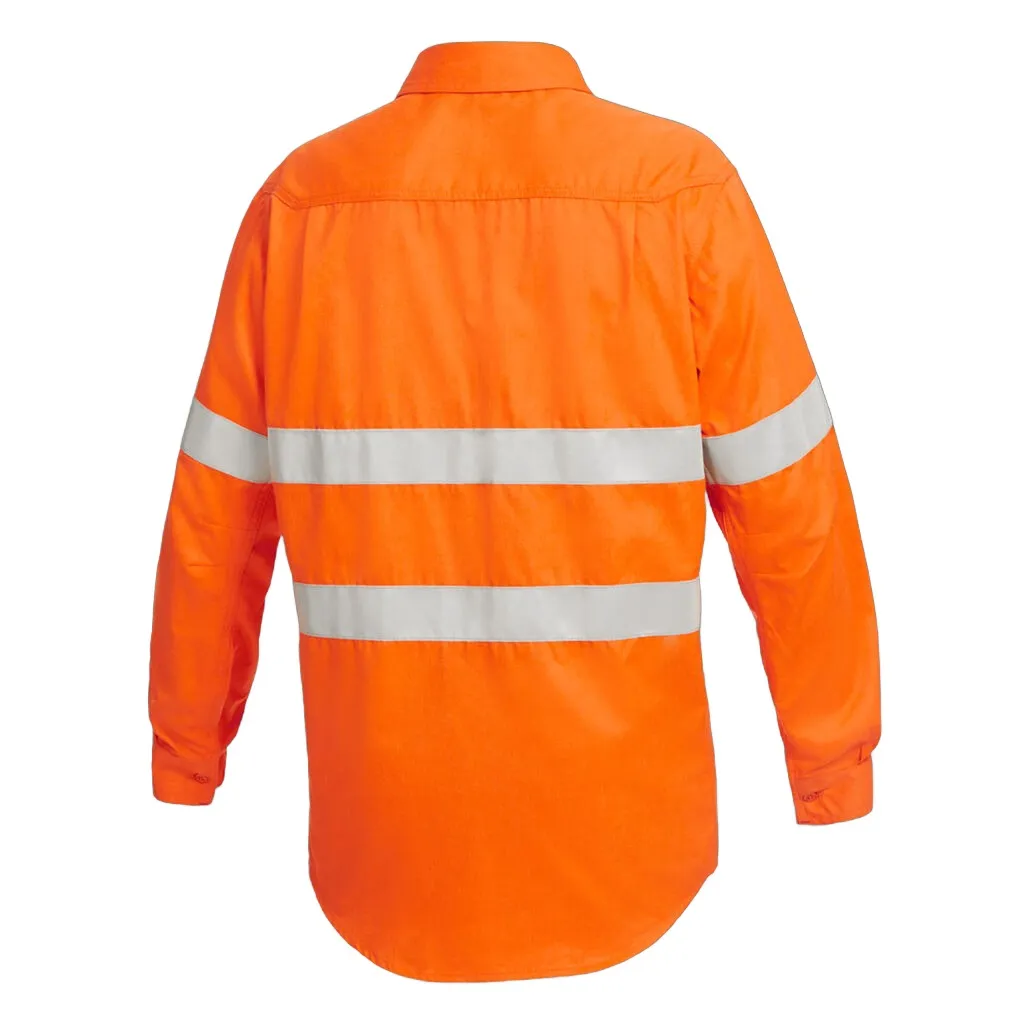 King Gee Shieldtec Lenzing FR Hi-Vis Spliced Open Front Taped Shirt (K84001)
