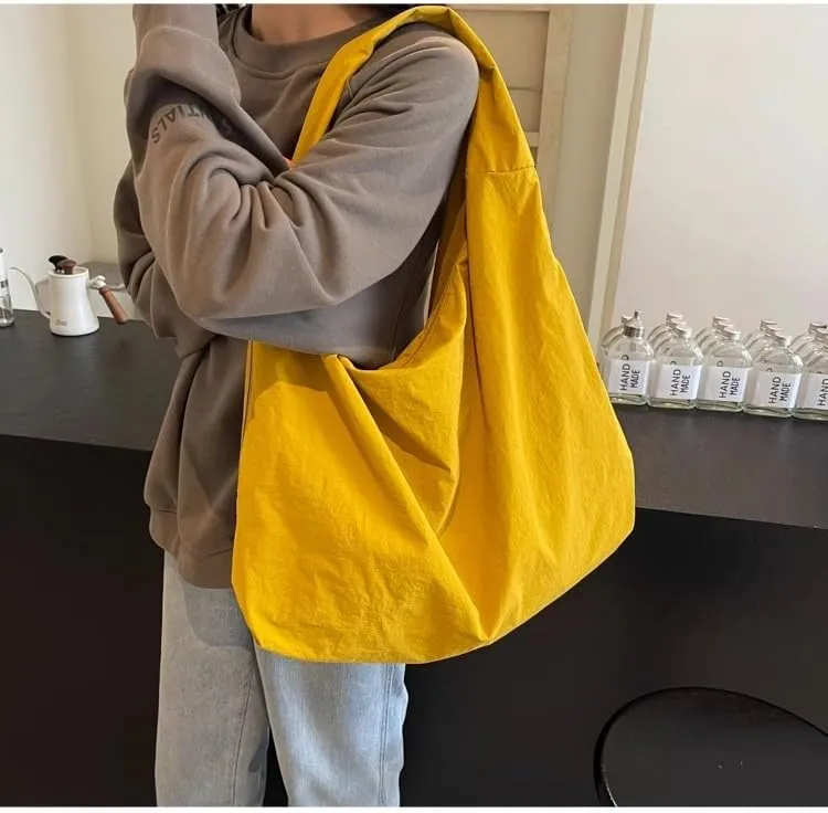 Large Capacity Work Tote Bag for Women Slouchy Nylon Hobo Shoulder Bag