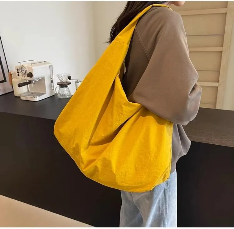 Large Capacity Work Tote Bag for Women Slouchy Nylon Hobo Shoulder Bag