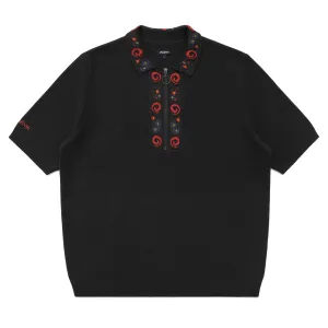 Laurent Jacquard Placket Polo Black - 2024