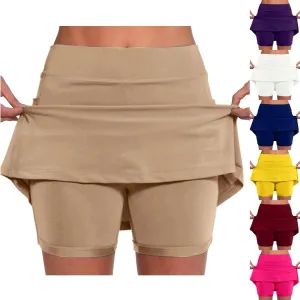 lcyhony Tennis Skirts for Women Trendy Plus Size Skort Pockets High Waist Tummy Control Athletic Skirt with Skorts Underneath