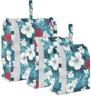 Leaf Tropical Hibiscus Florals Packing Cubes for Travel 3 Set Packing Cubes Compression Suitcase Organizer for Travel