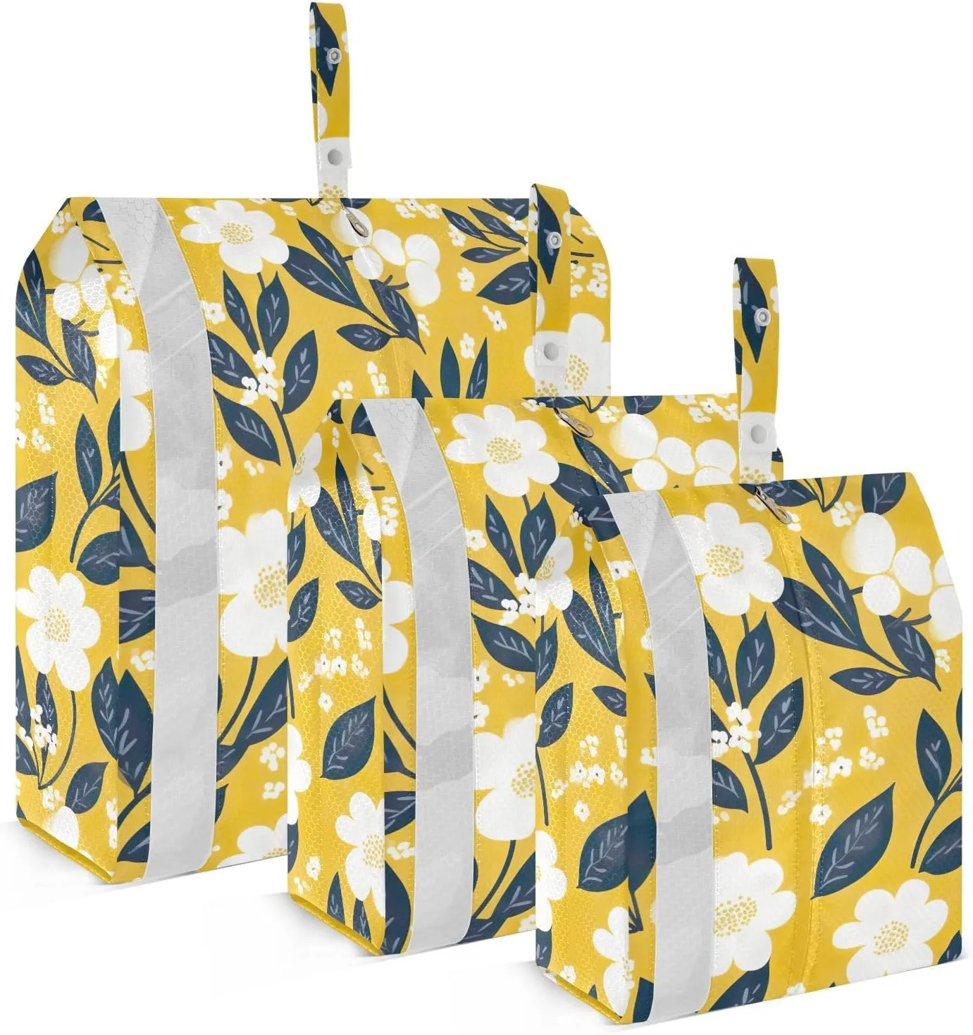Lemons Flowers Packing Cubes for Travel 3 Set Compressible Packing Cubes Luggage Bags Organizer for Packing