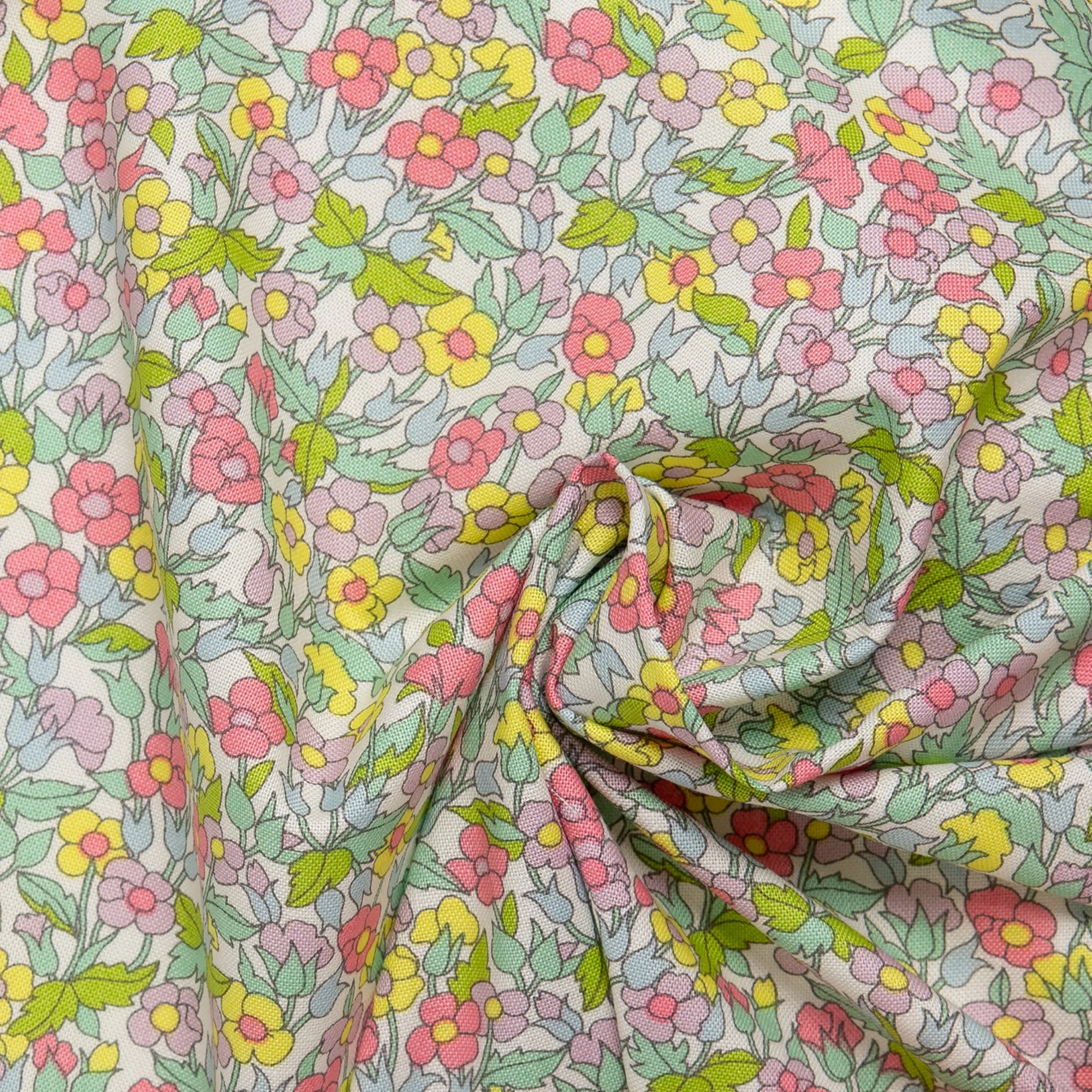 LIBERTY of PARIS Printed Cotton - Flower - Yellow