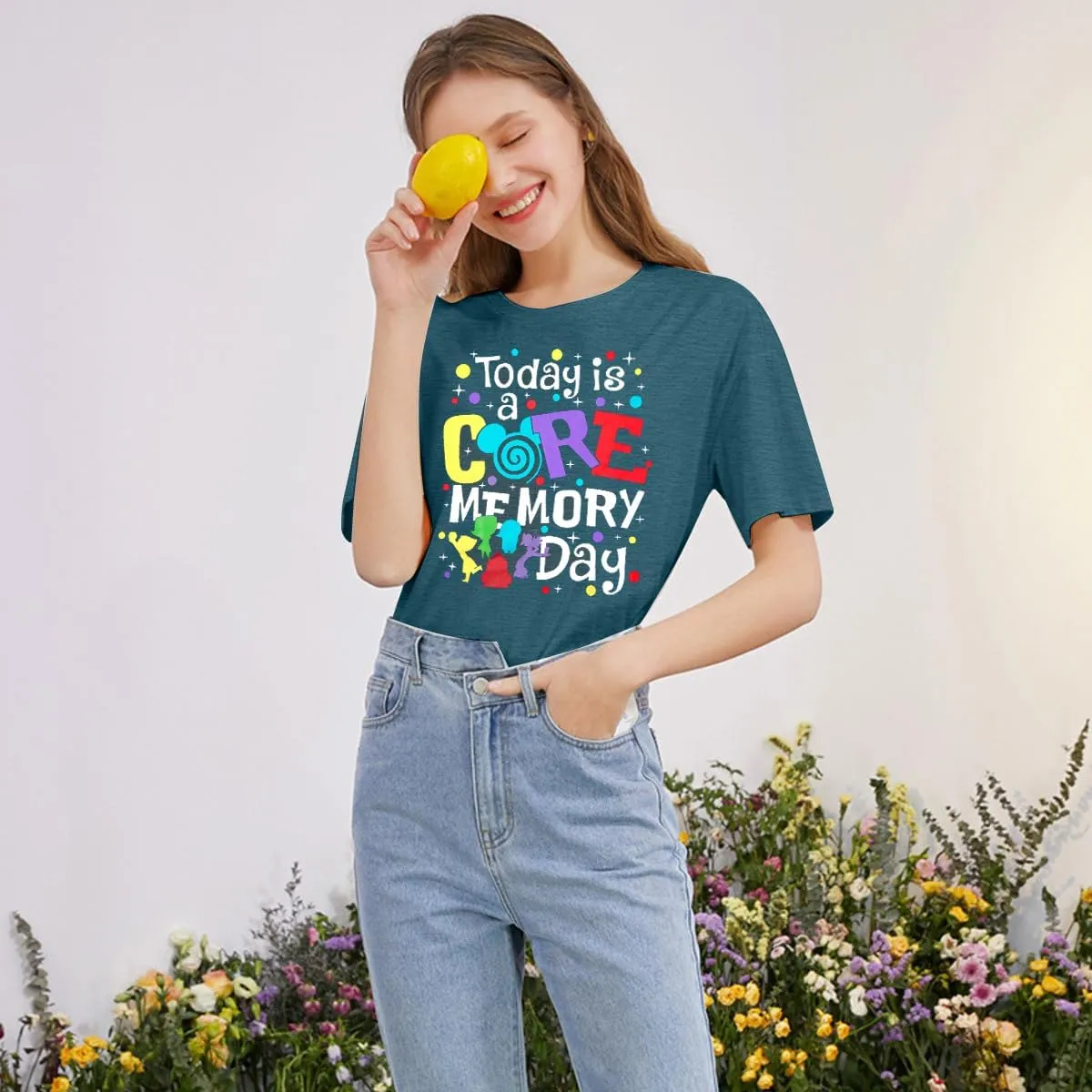 Magical Shirt for Women Funny Today is A Core Memory Day Letter Print T Shirts Cute Family Vacation Graphic Tee Tops