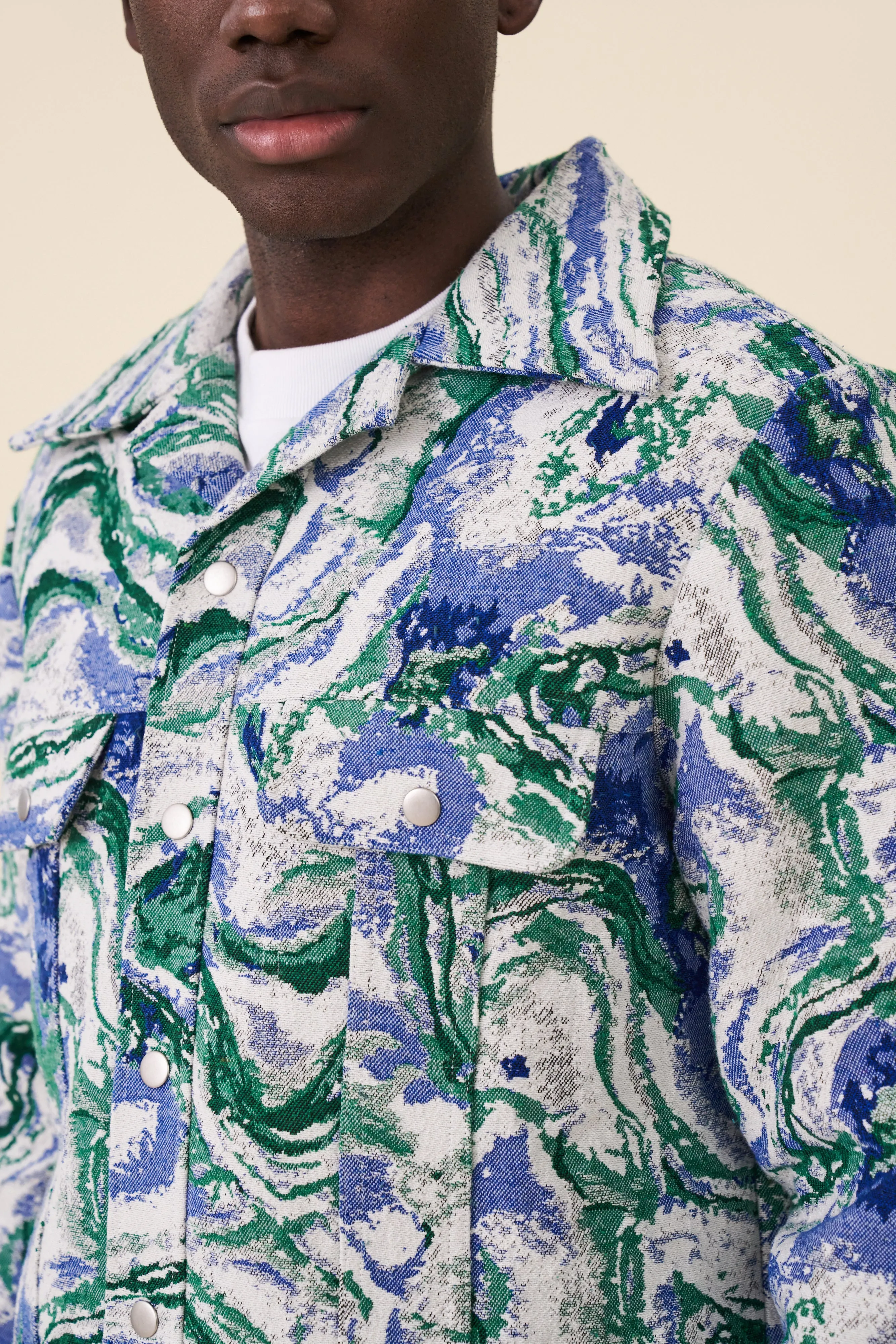 MARBLE PATTERNED RECYCLED JACKET