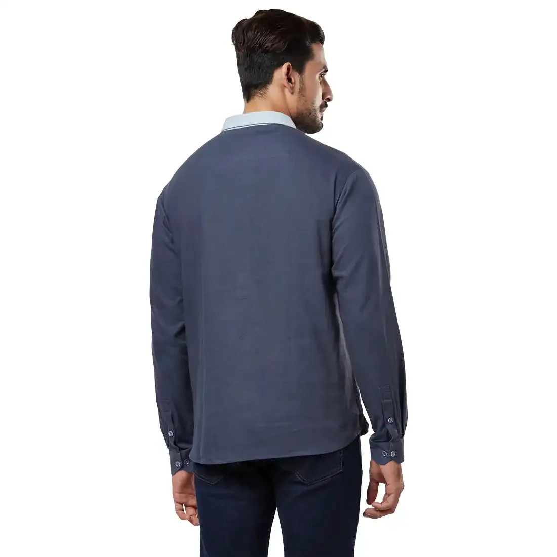 Men Blue Tailored Fit Cotton Shirts
