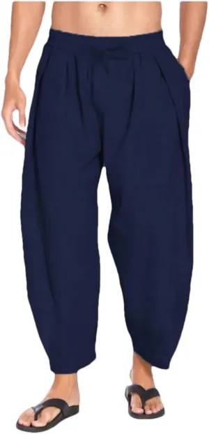 Men Harem Pants Cloose Joggers Cotton Causal Trousers Beach