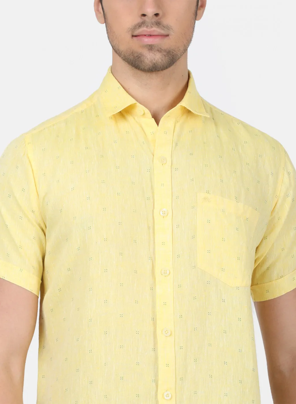 Men Yellow Printed Shirts