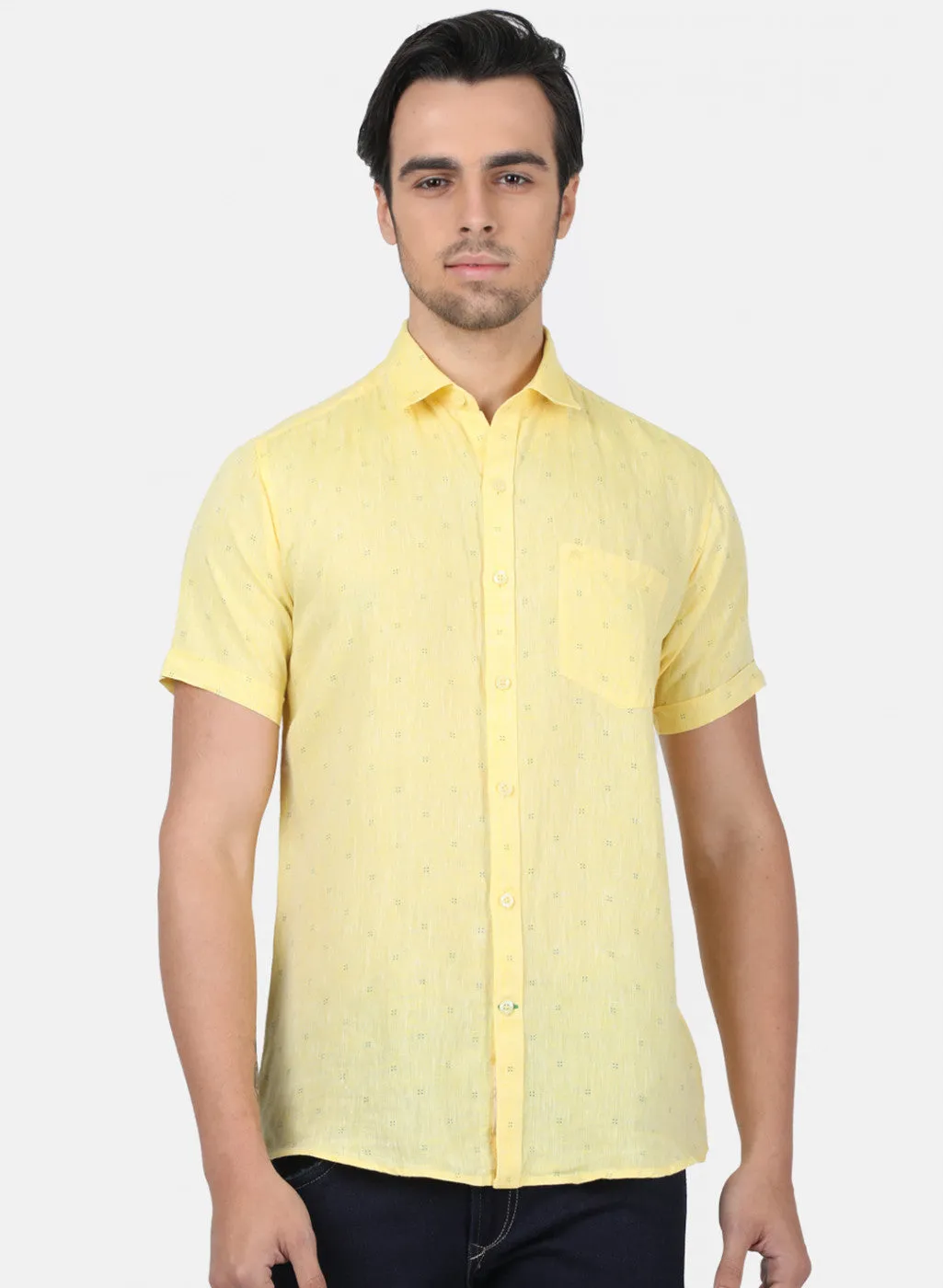 Men Yellow Printed Shirts