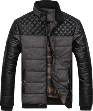 Mens Autumn And Winter Fashion Casual Diamond Coat Jacket Cotton Padded Jacket Men's Casual Jackets