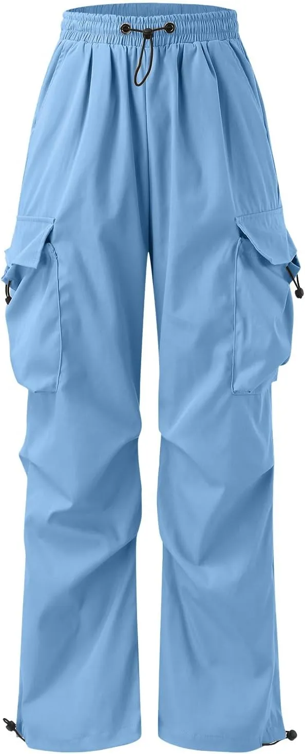 Men's Cargo Pants Casual Cotton Stretchy Elastic Waist Drawstring Pant Work Pants with Pockets