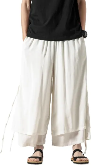 Men's Casual Loose Wide Leg Harem Pant Japanese Harajuku Kimono Trousers