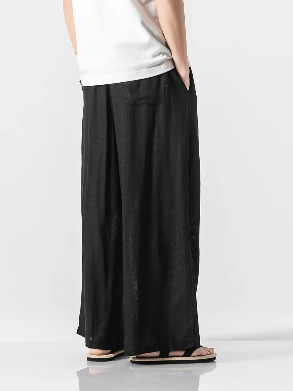 Men's Casual Loose Wide Leg Harem Pant Japanese Harajuku Kimono Trousers