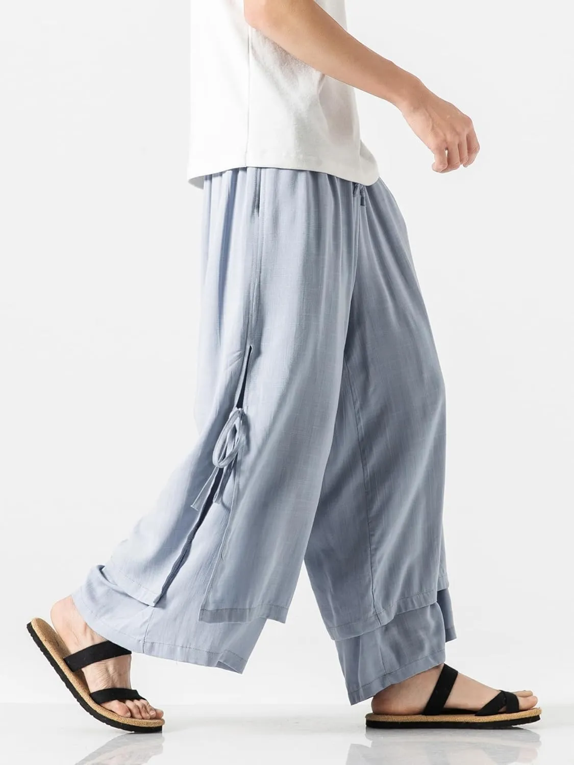 Men's Casual Loose Wide Leg Harem Pant Japanese Harajuku Kimono Trousers