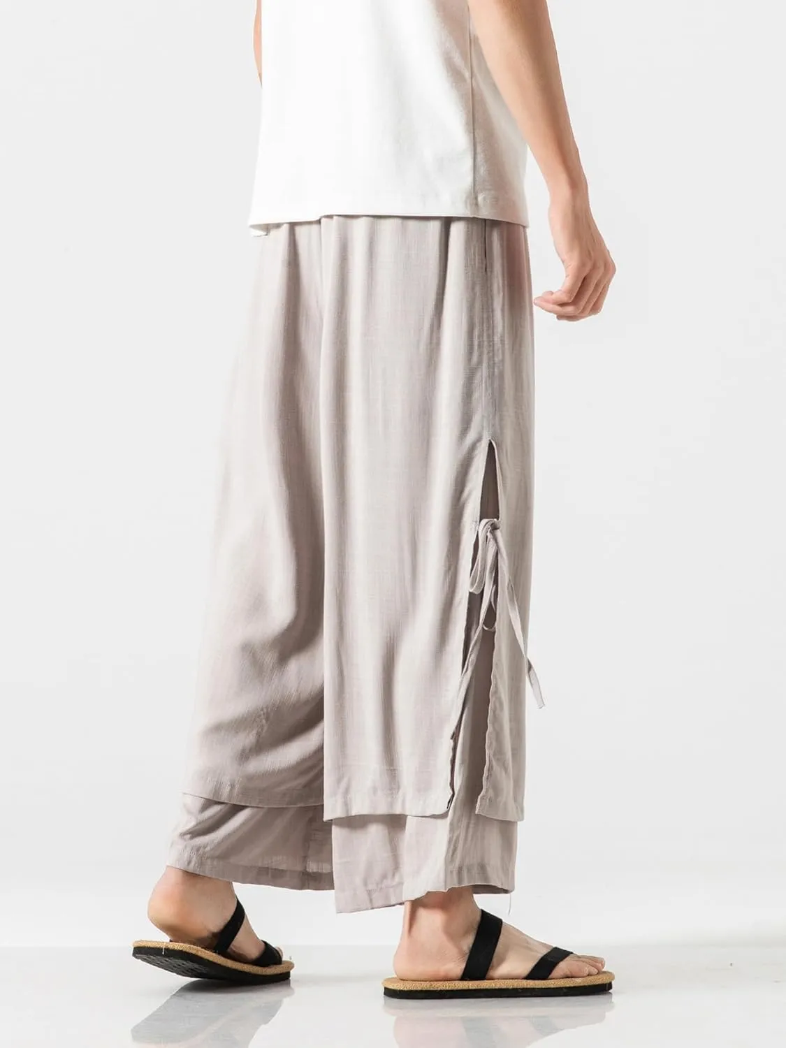 Men's Casual Loose Wide Leg Harem Pant Japanese Harajuku Kimono Trousers