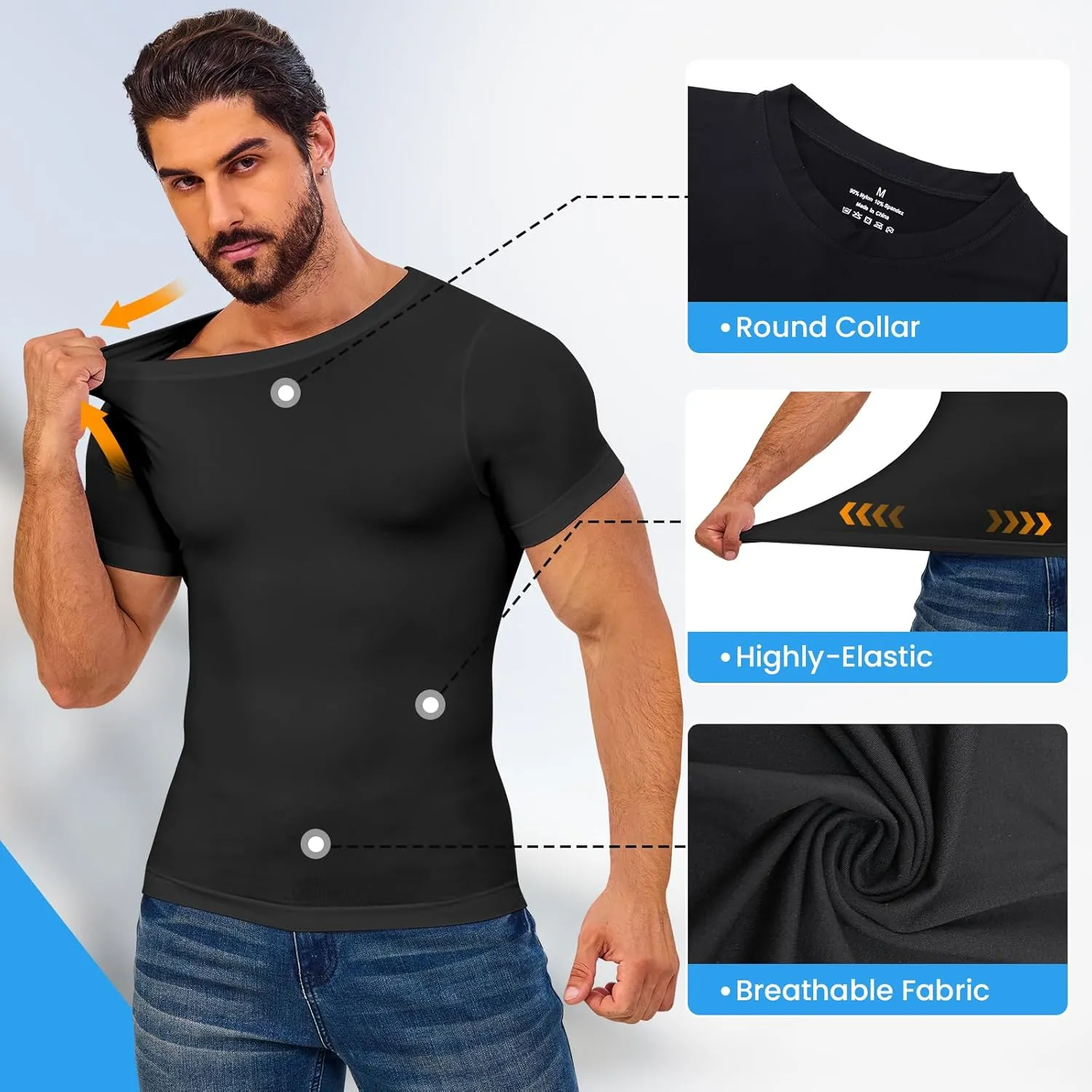 Mens Compression Shirt Body Shaper Slimming Undershirt Gynecomastia Abdomen Tummy Control Shapewear Tank Top Vest