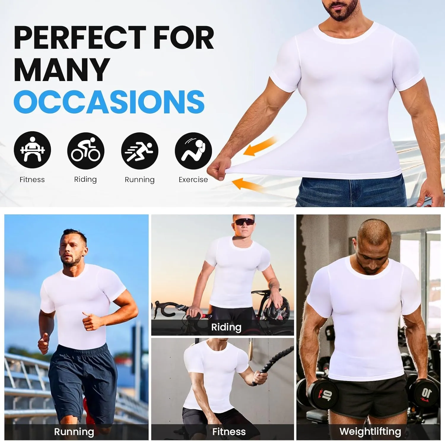 Mens Compression Shirt Body Shaper Slimming Undershirt Gynecomastia Abdomen Tummy Control Shapewear Tank Top Vest