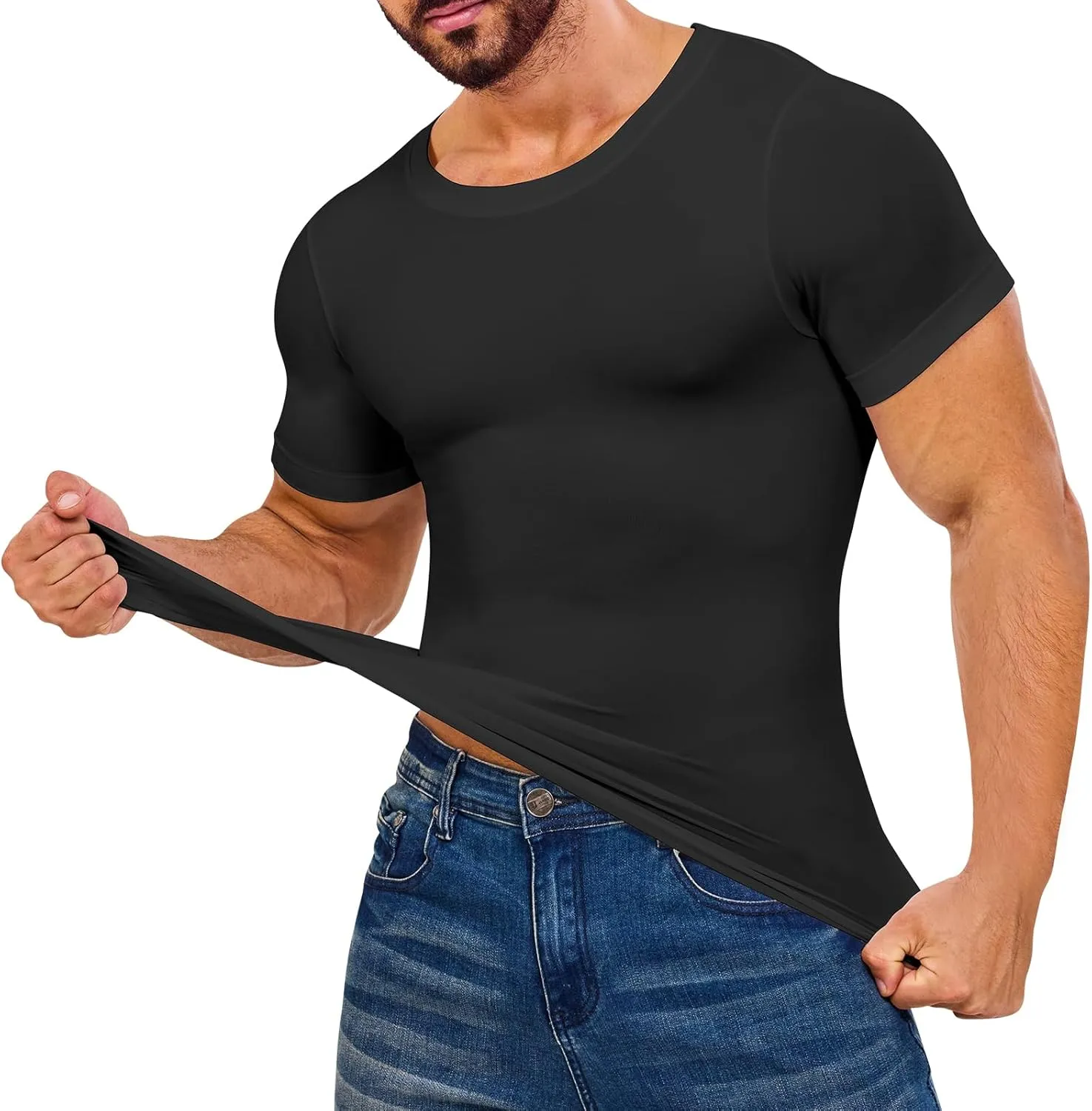 Mens Compression Shirt Body Shaper Slimming Undershirt Gynecomastia Abdomen Tummy Control Shapewear Tank Top Vest