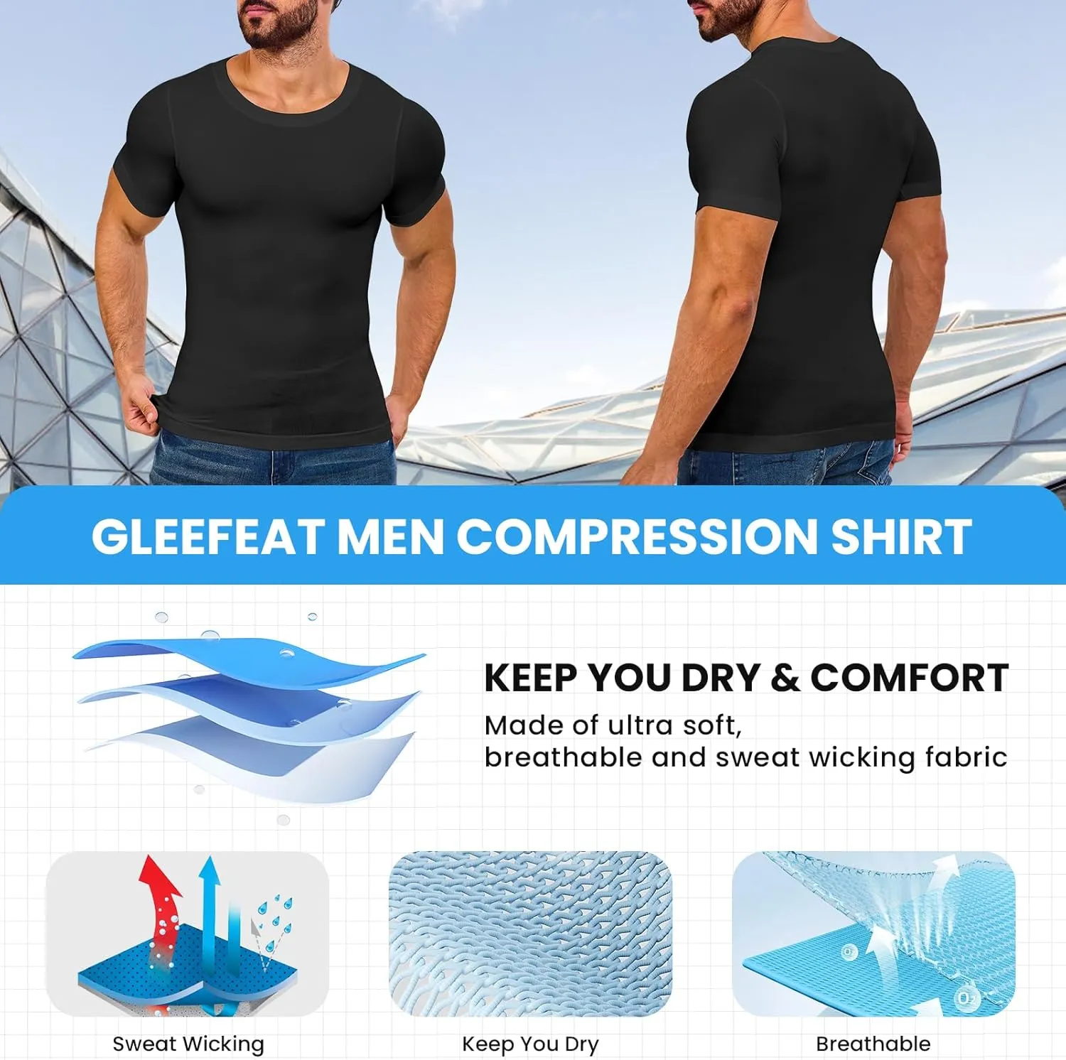 Mens Compression Shirt Body Shaper Slimming Undershirt Gynecomastia Abdomen Tummy Control Shapewear Tank Top Vest