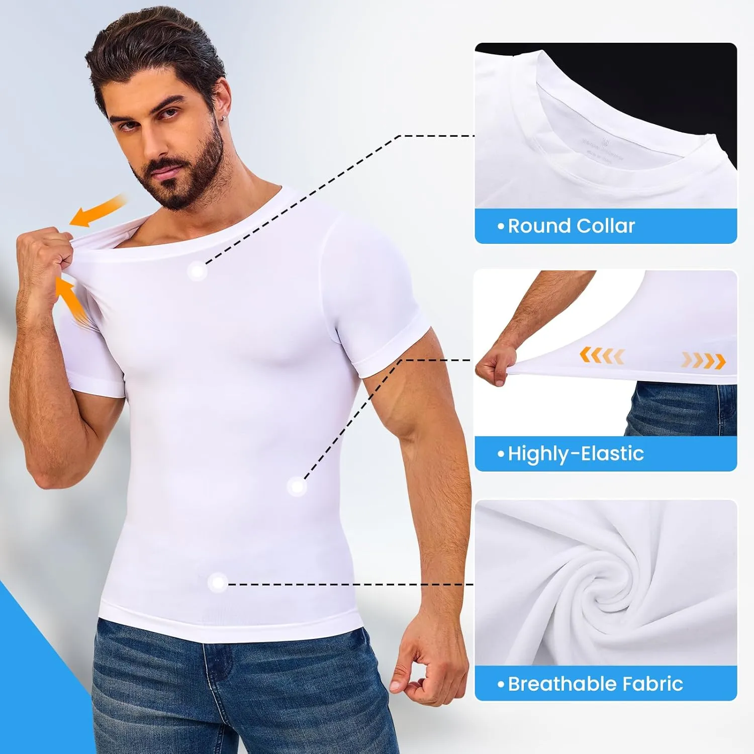 Mens Compression Shirt Body Shaper Slimming Undershirt Gynecomastia Abdomen Tummy Control Shapewear Tank Top Vest