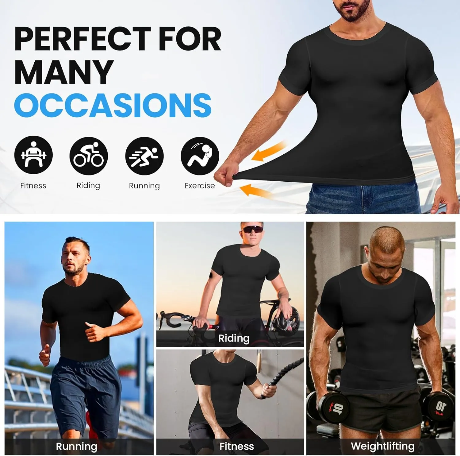 Mens Compression Shirt Body Shaper Slimming Undershirt Gynecomastia Abdomen Tummy Control Shapewear Tank Top Vest