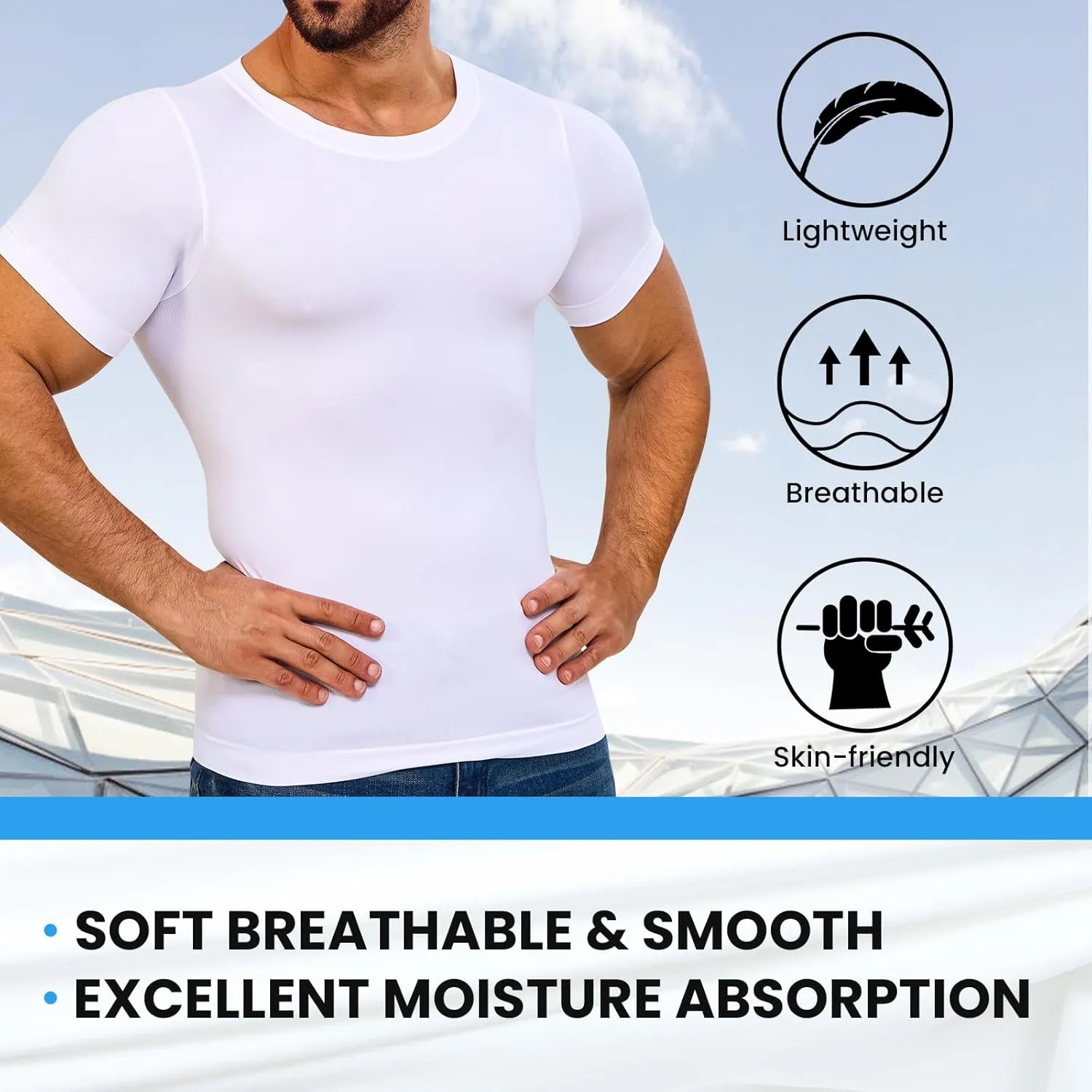 Mens Compression Shirt Body Shaper Slimming Undershirt Gynecomastia Abdomen Tummy Control Shapewear Tank Top Vest