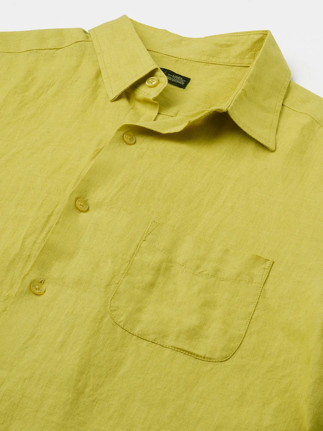 Men's Lemon 100% Linen Regular Fit Shirt