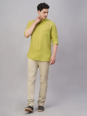 Men's Lemon 100% Linen Regular Fit Shirt