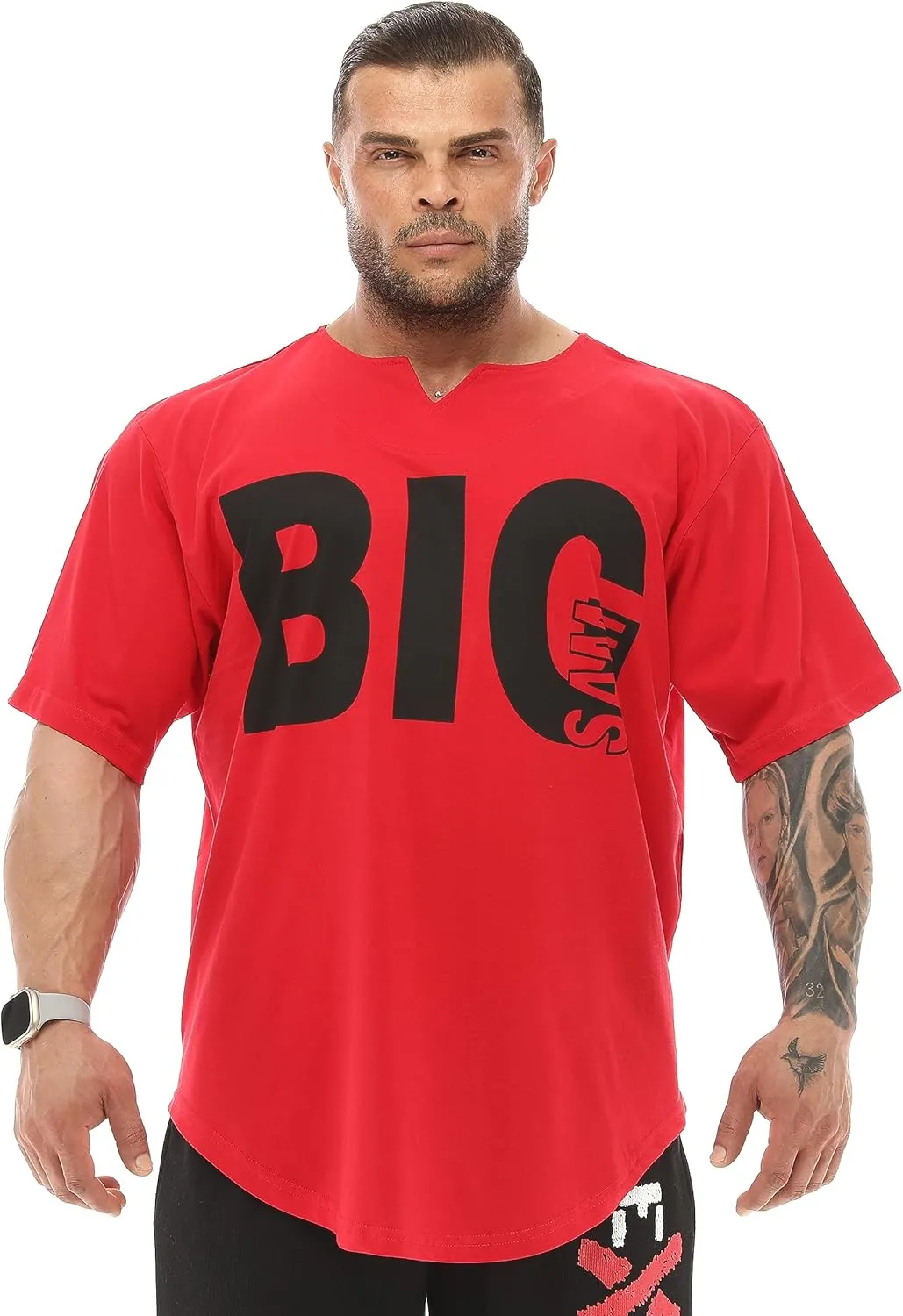 Men's Oversize T-Shirt Thin Fabric 100% Cotton Rag Top Gym T-Shirt