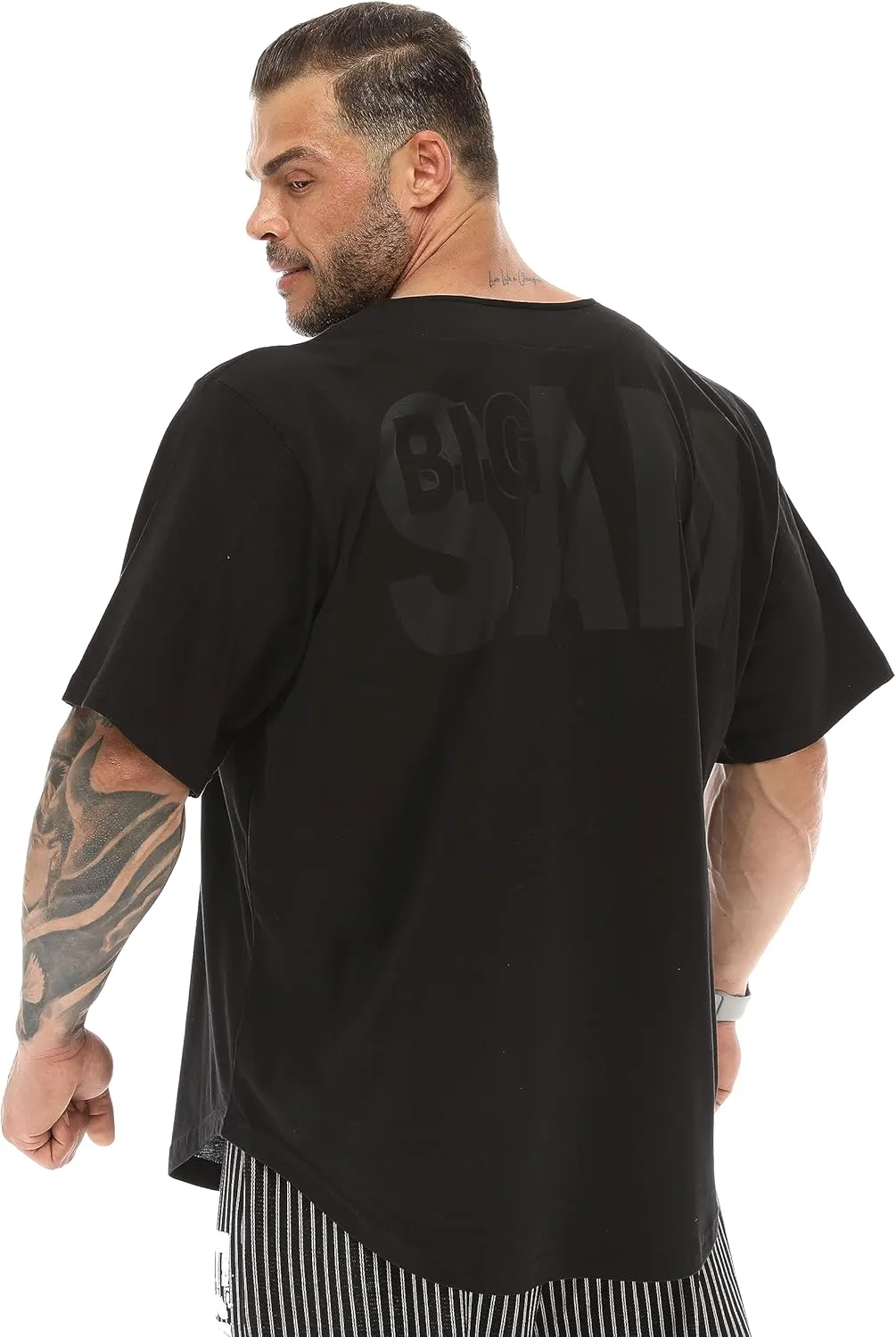 Men's Oversize T-Shirt Thin Fabric 100% Cotton Rag Top Gym T-Shirt