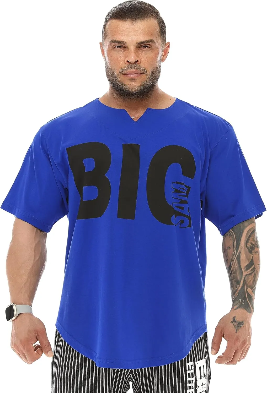 Men's Oversize T-Shirt Thin Fabric 100% Cotton Rag Top Gym T-Shirt
