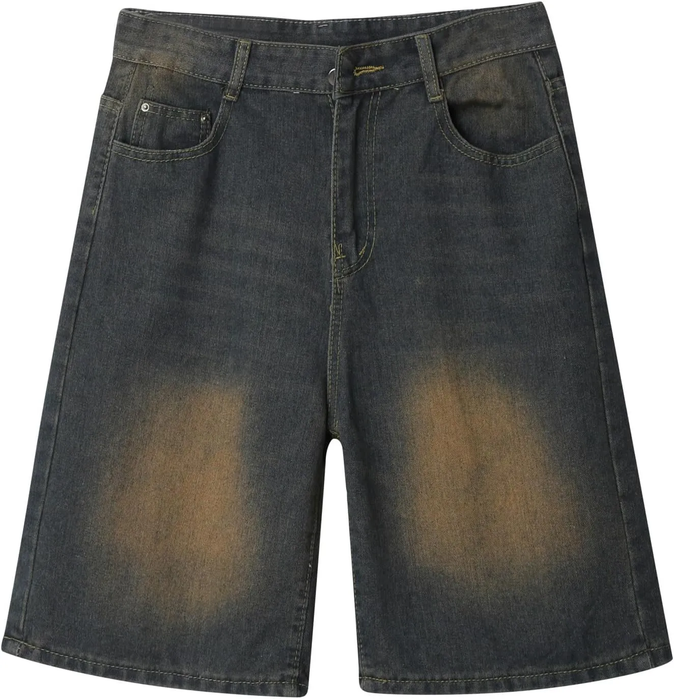 Mens Y2K Baggy Jean Shorts Casual Summer Hip Hop Aesthetic Pants Loose Fit Denim Shorts Trendy Outfits