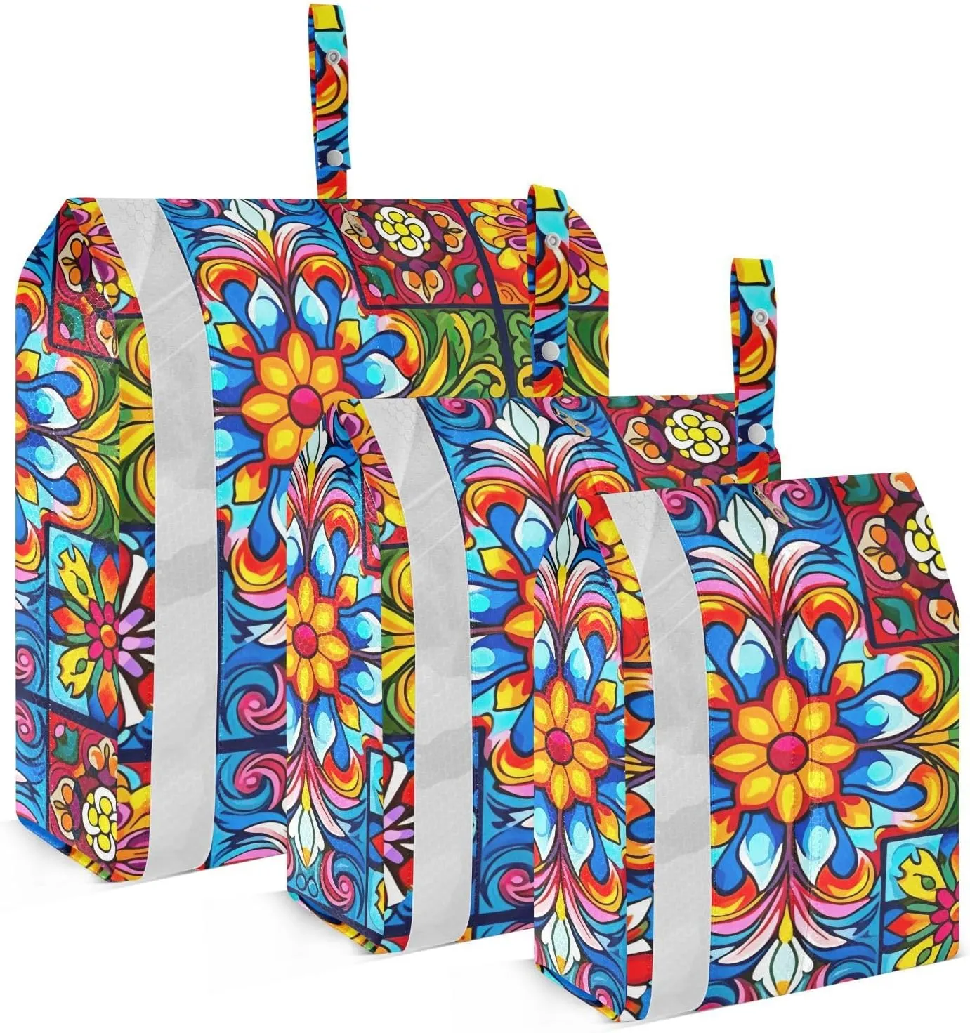 Mexican Talaveras Flowers Packing Cubes for Travel 3 Set Packing Cubes Compression Luggage Organizer Bags for Woman Man