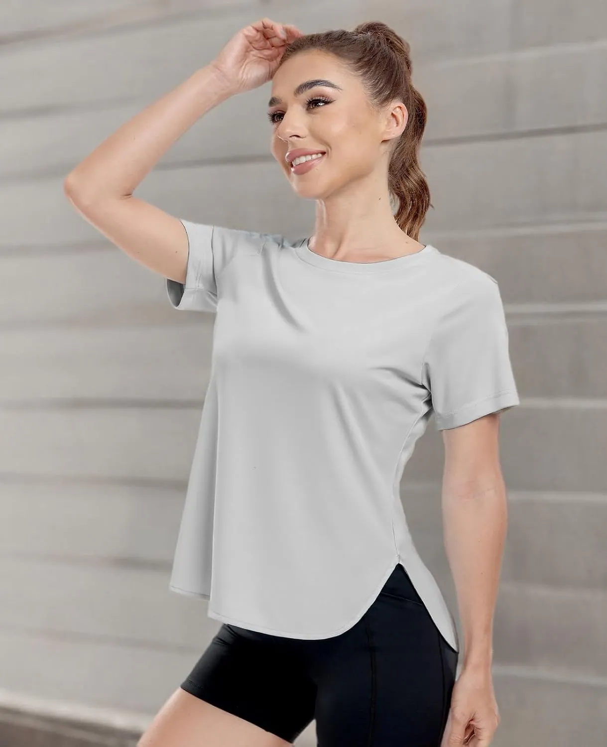 MIER Womens UPF 50  Sun Protection Workout Tops Short Sleeve UV SPF T-Shirts for Athletic Gym Exercise Yoga, Dry Fit