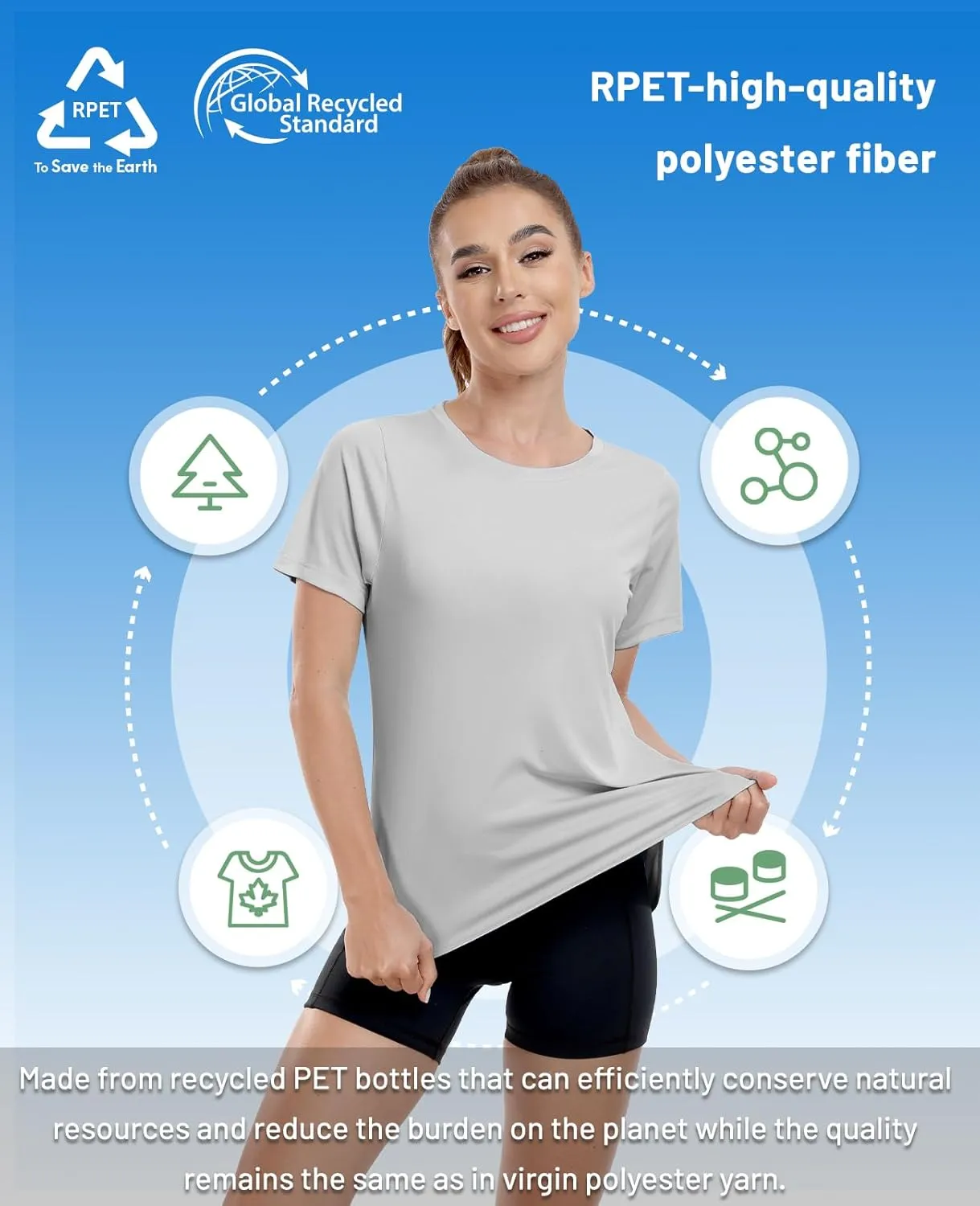 MIER Womens UPF 50  Sun Protection Workout Tops Short Sleeve UV SPF T-Shirts for Athletic Gym Exercise Yoga, Dry Fit