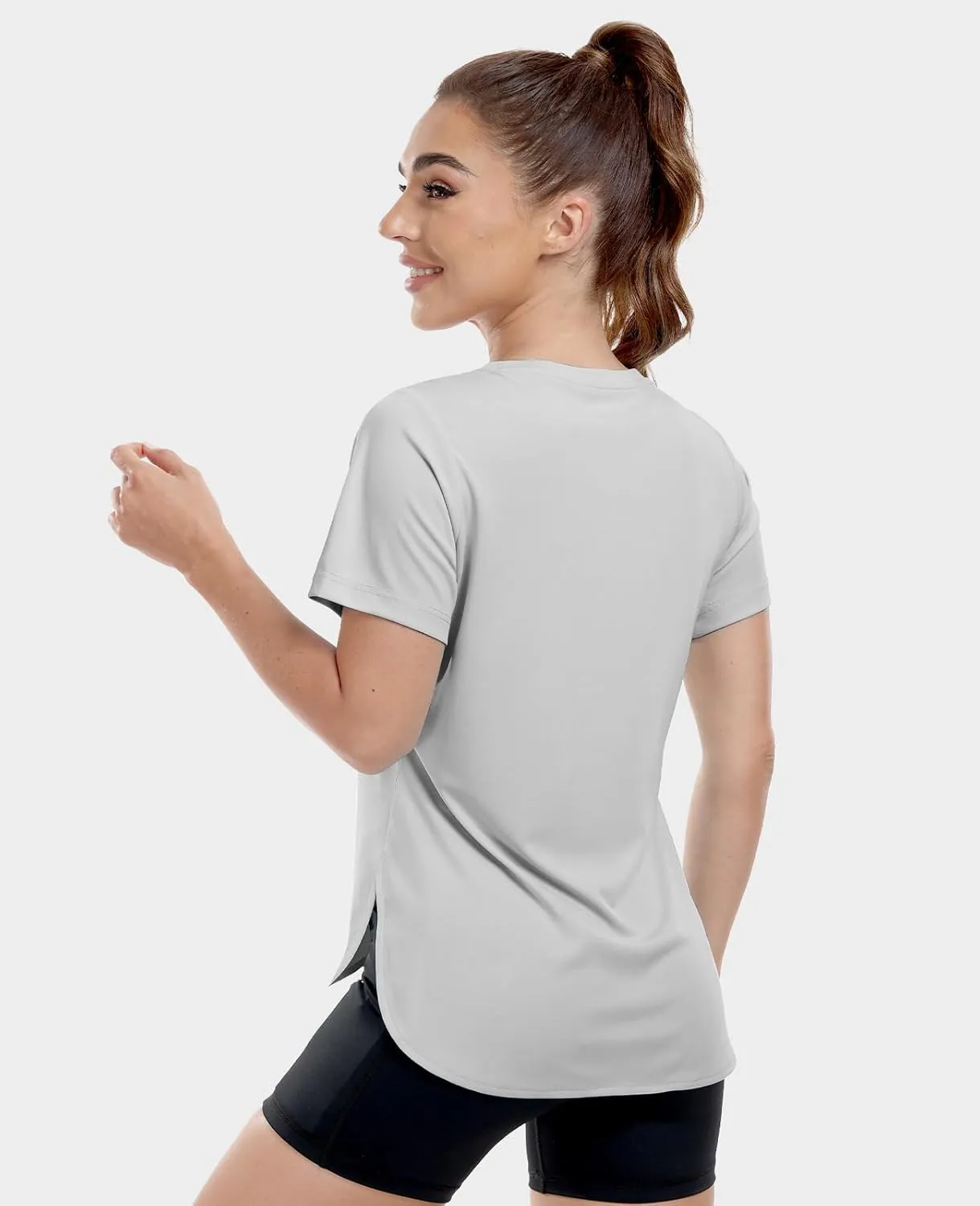 MIER Womens UPF 50  Sun Protection Workout Tops Short Sleeve UV SPF T-Shirts for Athletic Gym Exercise Yoga, Dry Fit