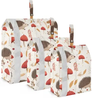 Mushroom Hedgehogs Packing Cubes for Travel 3 Set Compression Travel Cubes Luggage Bags Organizer for Woman Man