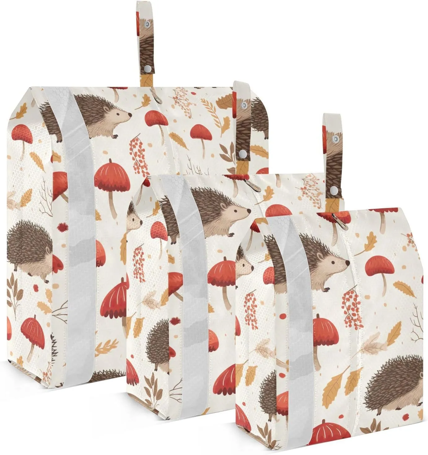 Mushroom Hedgehogs Packing Cubes for Travel 3 Set Compression Travel Cubes Luggage Bags Organizer for Woman Man
